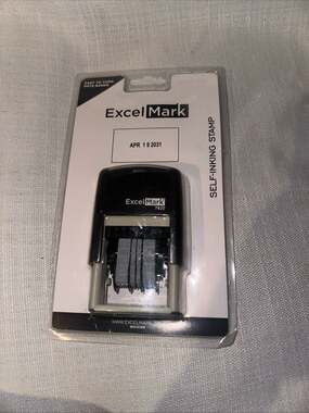 ExcelMark Self-Inking Stamp Black Ink 11 years of Dates to 2032